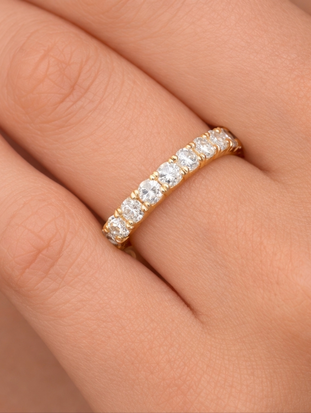 14K Gold Eternity Ring 2tcw Created Diamond Size6 Band